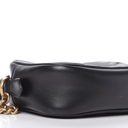 Gucci Calfskin Matelasse Mini GG Marmont Chain Shoulder Bag Black 6 of 11