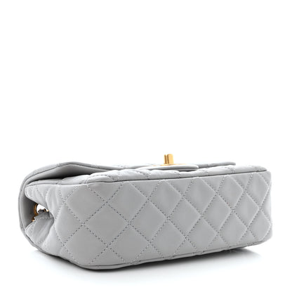 Chanel Lambskin Quilted Mini Rectangular Pearl Crush Flap Grey 4 of 11