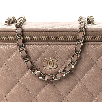 Chanel Caviar Quilted Small Vanity Case With Chain Dark Beige 8 of 11