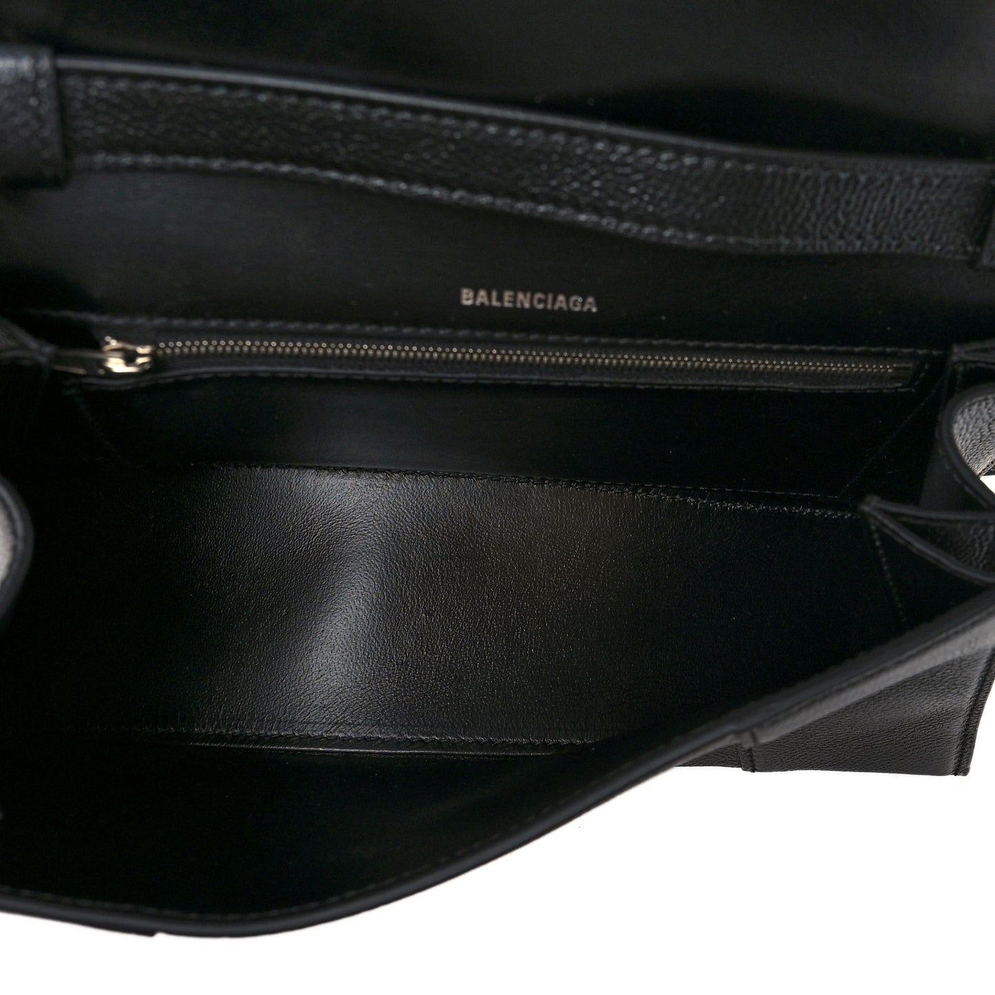 Grained Calfskin Small Hourglass Sling Shoulder Bag Black
