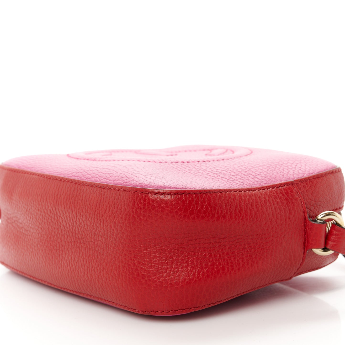 Dollar Calfskin Bi-Color Small Soho Disco Bag New Rosette Hibiscus Red