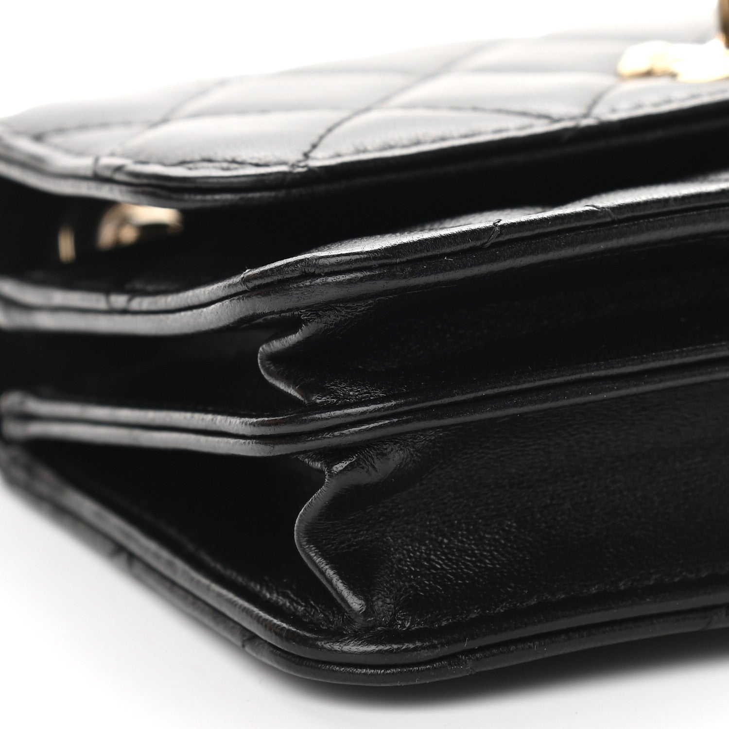 Chanel Lambskin Quilted Mini Trendy CC Wallet On Chain WOC Black 8 of 9