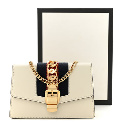 Gucci Calfskin Super Mini Sylvie Chain Shoulder Bag White 12 of 12