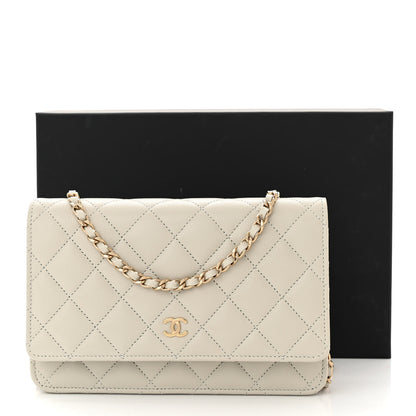 Chanel Caviar Quilted Wallet On Chain WOC Light Gray 12 of 12