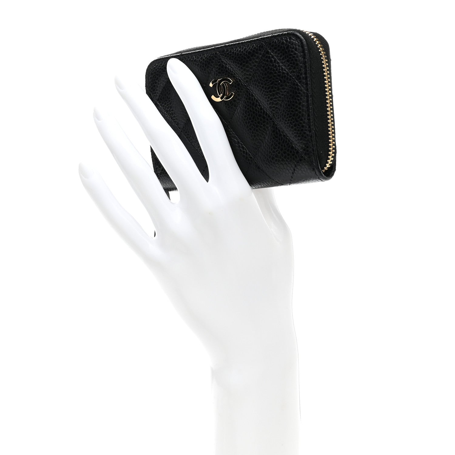 Chanel Caviar Quilted Zip Coin Purse Black 2 of 10