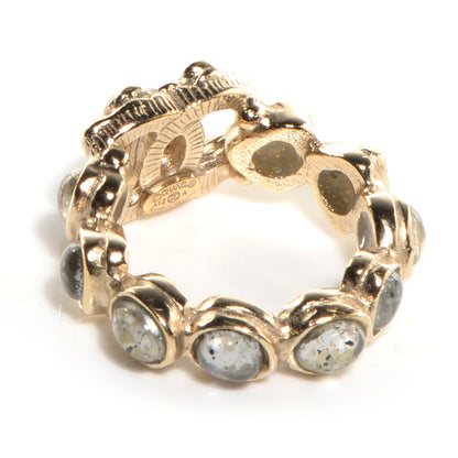 Chanel Poured Glass CC Ring 6 Gold 3 of 5