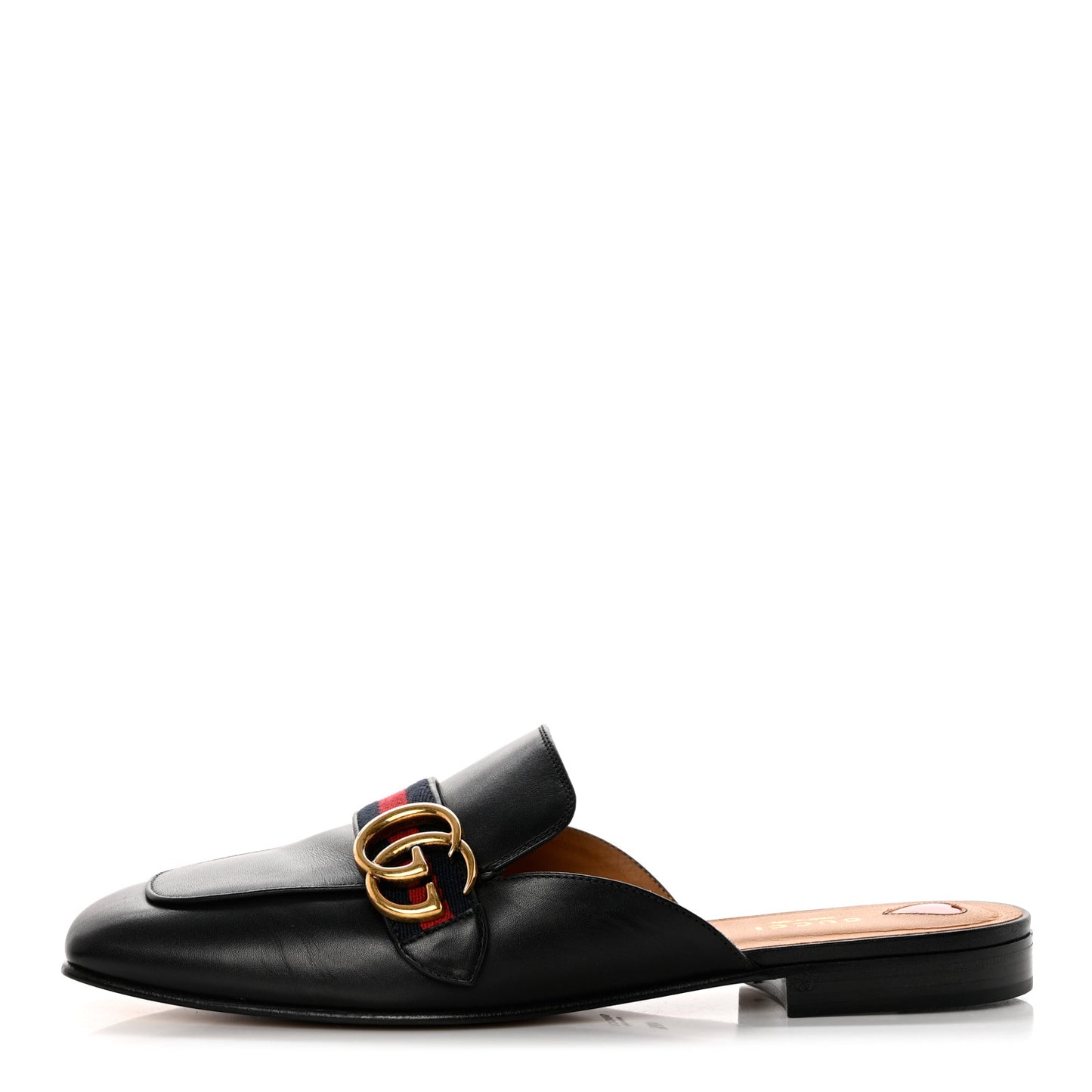 Calfskin Web Womens Peyton GG Slippers 40.5 Black