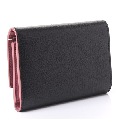 Louis Vuitton Taurillon Capucines Compact Flower Wallet Black 2 of 10