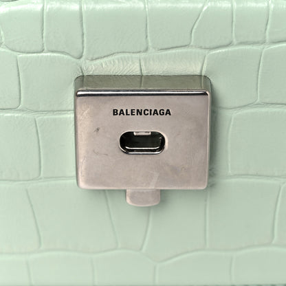 Balenciaga Extra Supple Calfskin Crocodile Embossed Gossip Chain Bag XS Light Green 8 of 8