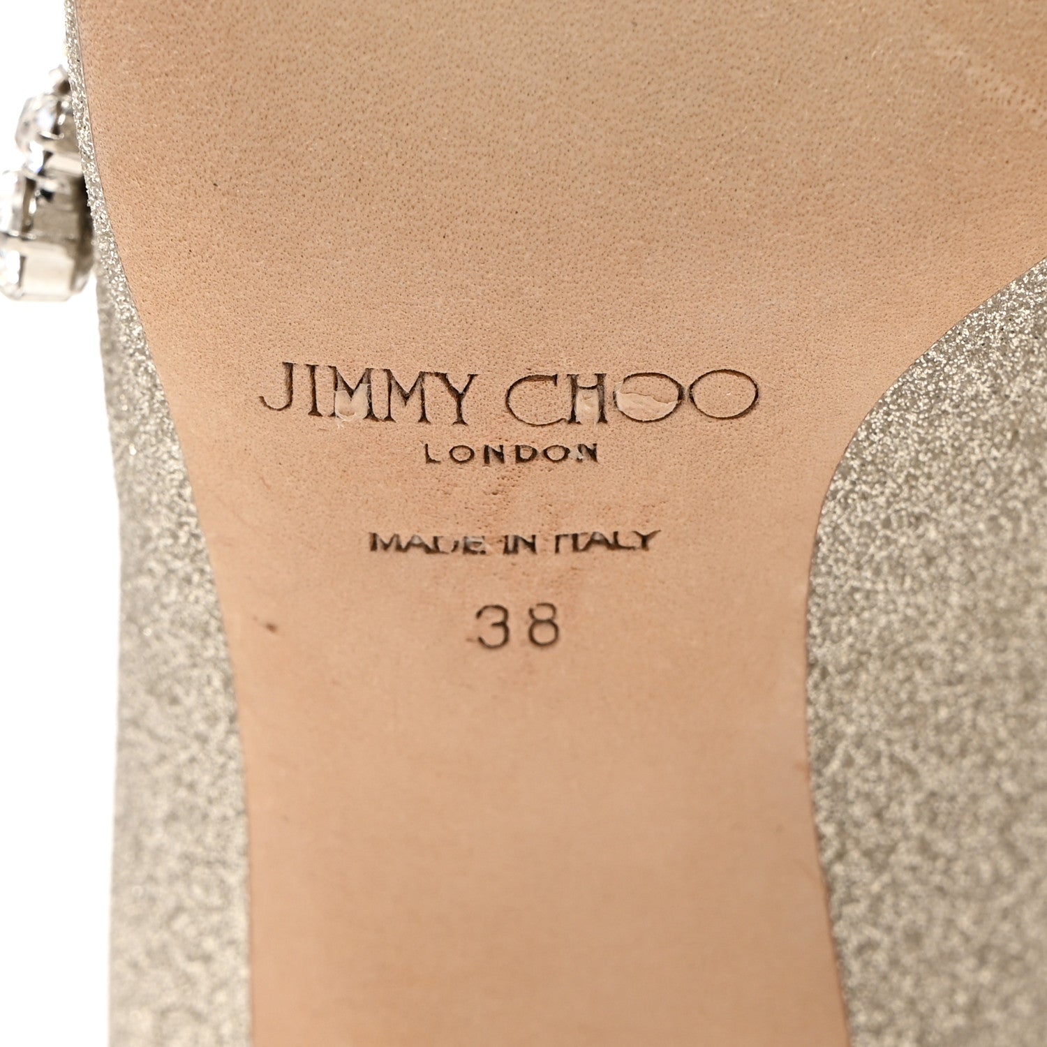 Jimmy Choo Glitter Crystal Bing 100 Pumps 38 Platinum Ice 7 of 7