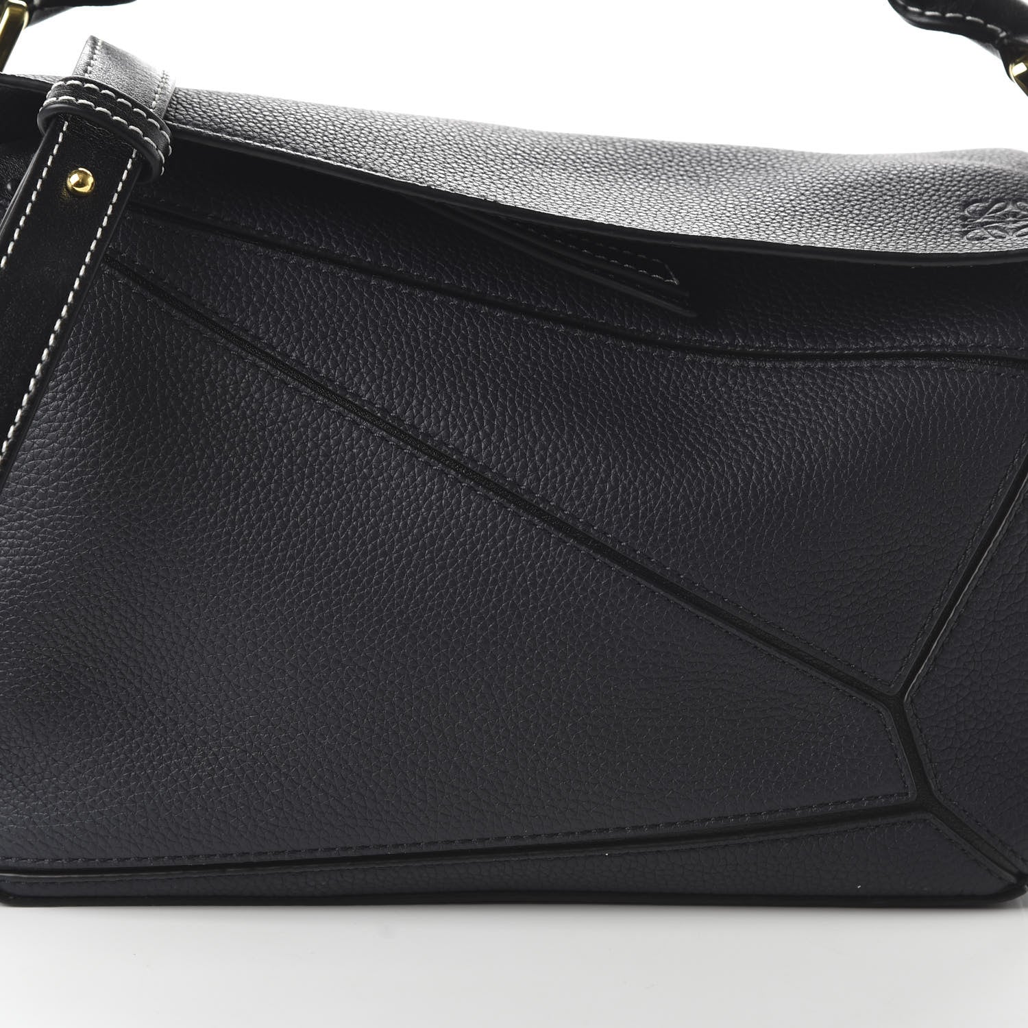 Loewe Calfskin Small Puzzle Bag Midnight Blue Black 17 of 19