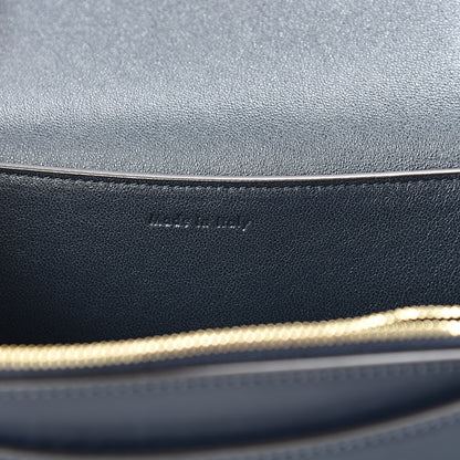 Celine Shiny Smooth Calfskin Medium Frame Shoulder Bag Black Navy 7 of 14