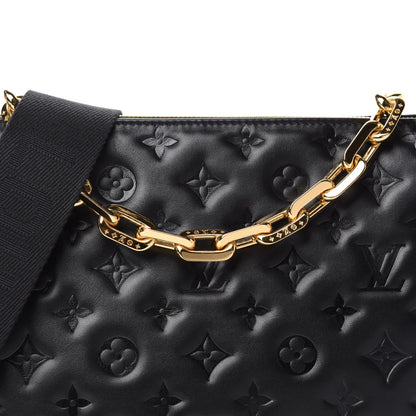 Louis Vuitton Lambskin Embossed Monogram Coussin PM Black 10 of 11