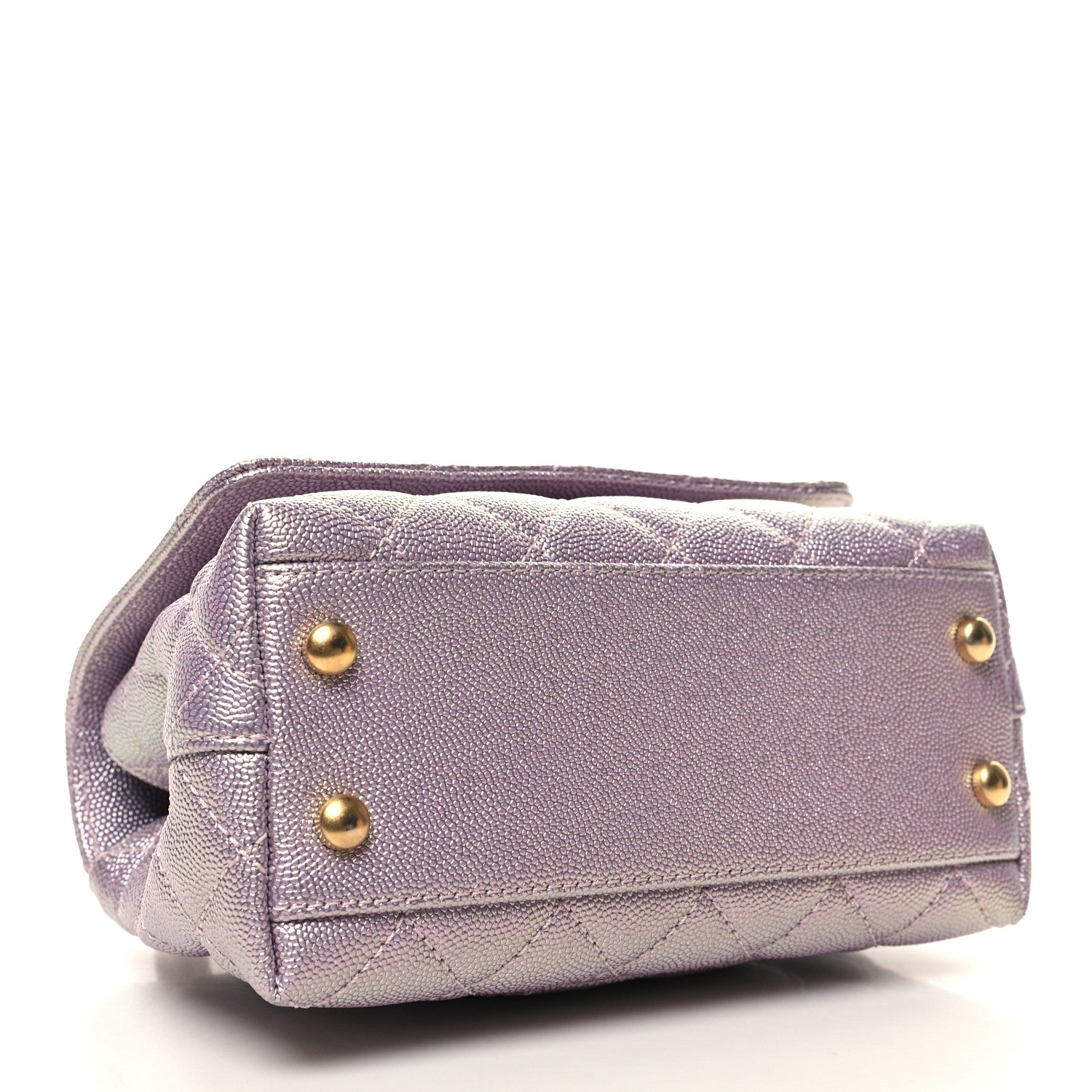 Chanel Metallic Caviar Quilted Extra Mini Coco Handle Flap Light Pink 4 of 10