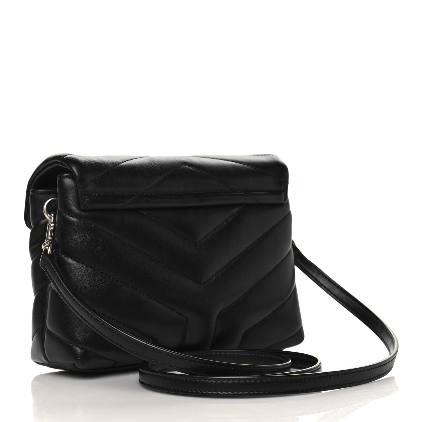 Calfskin Y Quilted Monogram Toy Loulou Crossbody Bag Black