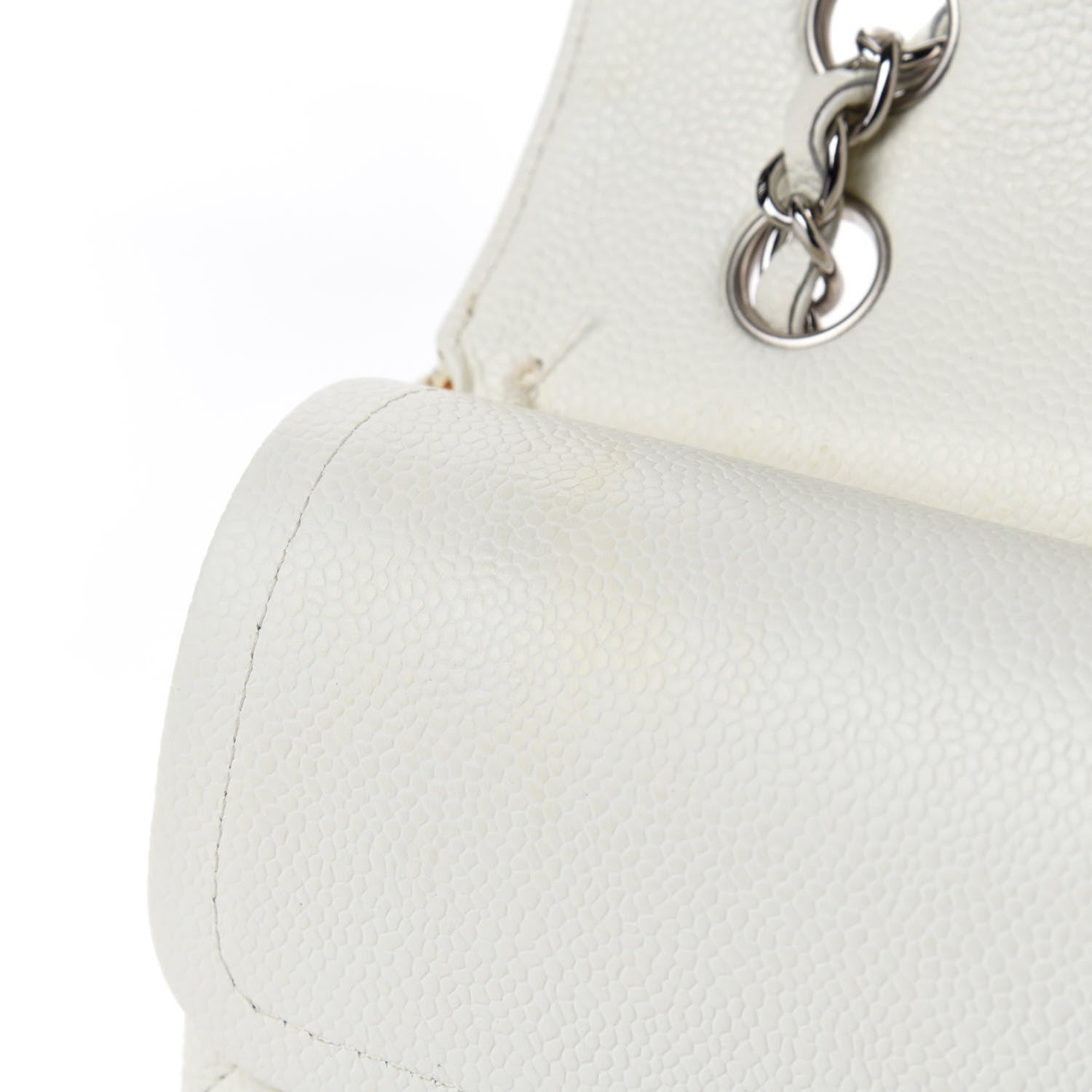 Chanel Caviar Quilted Medium Double Flap White 8 of 17