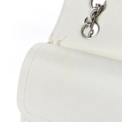 Chanel Caviar Quilted Medium Double Flap White 8 of 17