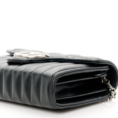 Gucci Calfskin Matelasse Aria GG Marmont Chain Wallet Black 10 of 10
