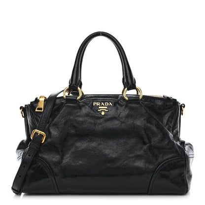 Prada Vitello Shine Shopping Satchel Black 1 of 15