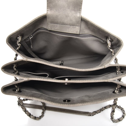 Chanel Iridescent Calfskin CC North South Large Shopping Tote Silver 5 of 12