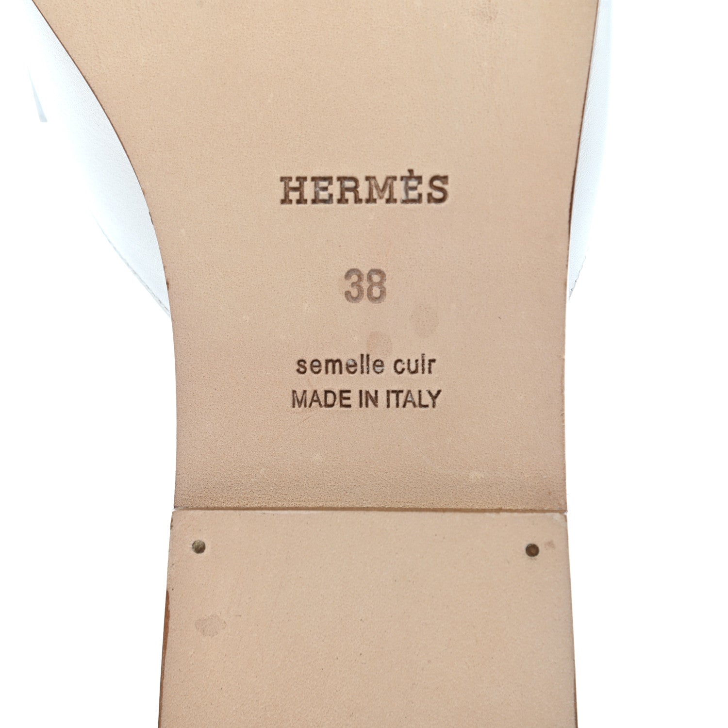 Hermes Calfskin Auteuil Sandals 38 White 8 of 11