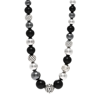 David Yurman Sterling Silver Black Onyx Hematite Elements Necklace 1 of 4