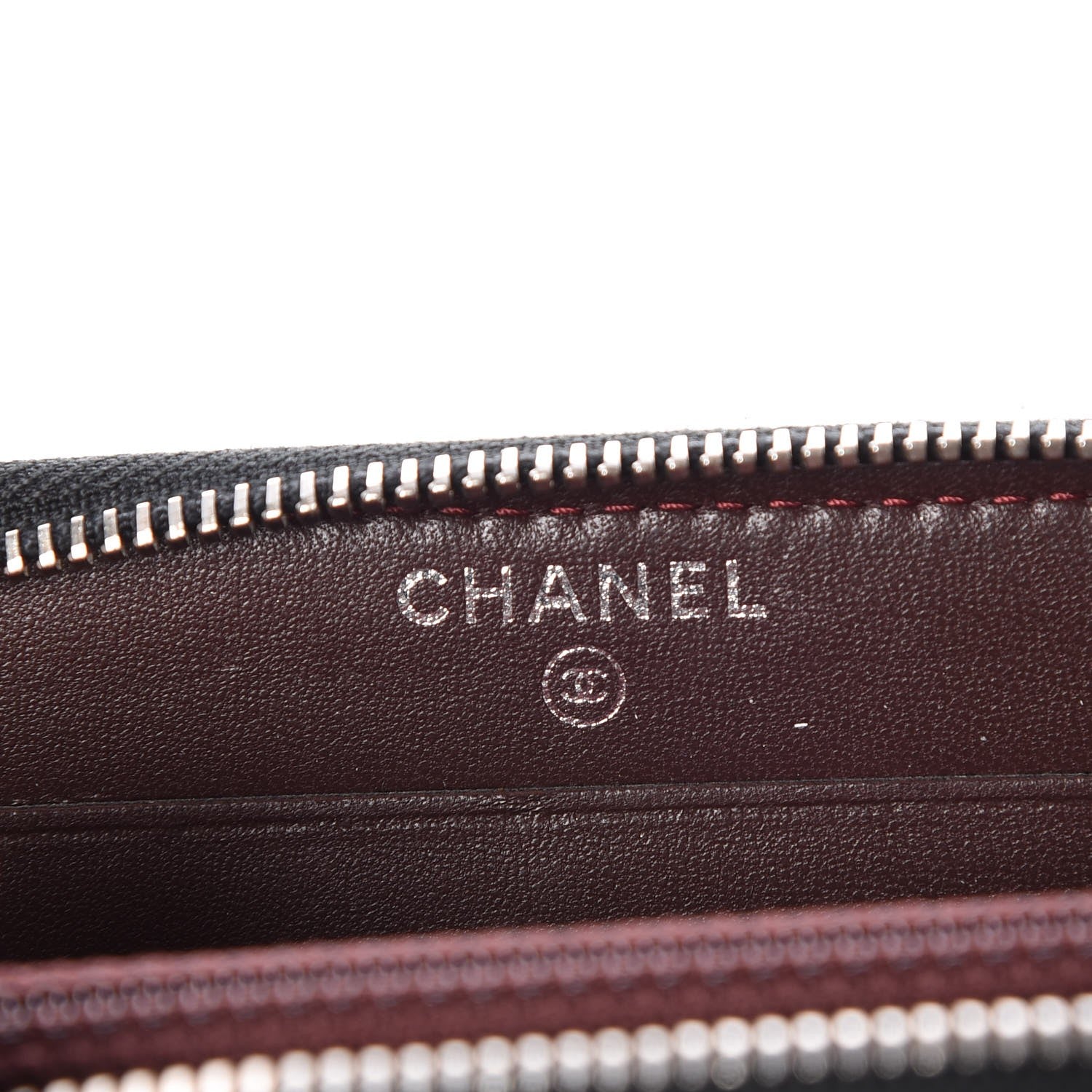 Chanel Lambskin Chevron Quilted Small Zip Around Wallet Black 7 of 9