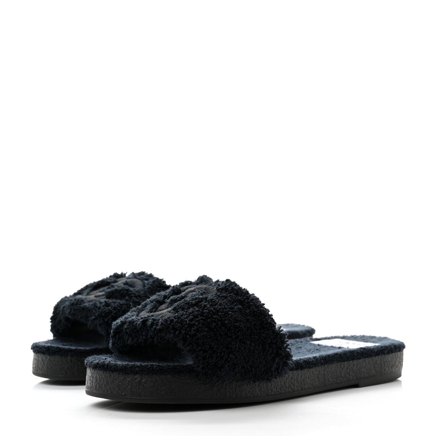 Terry CC Flat Mules Sandals 38 Black