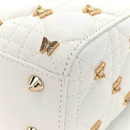 Christian Dior Lambskin Cannage Butterfly Studs Small Lady Dior White 13 of 14