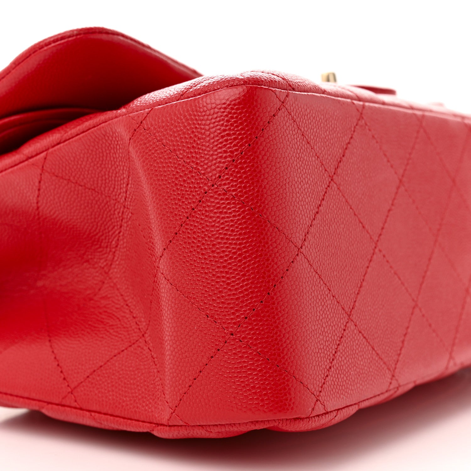 Chanel Caviar Quilted Jumbo Double Flap Red 9 of 10