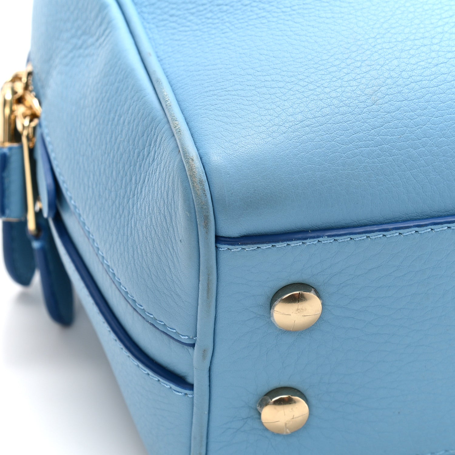 Burberry Soft Grain Calfskin Half Cube Bag Blue 15 of 18
