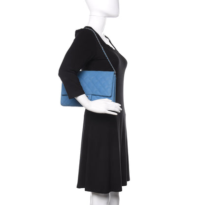 Chanel Iridescent Caviar Quilted Clutch With Chain Flap Blue 2 of 11