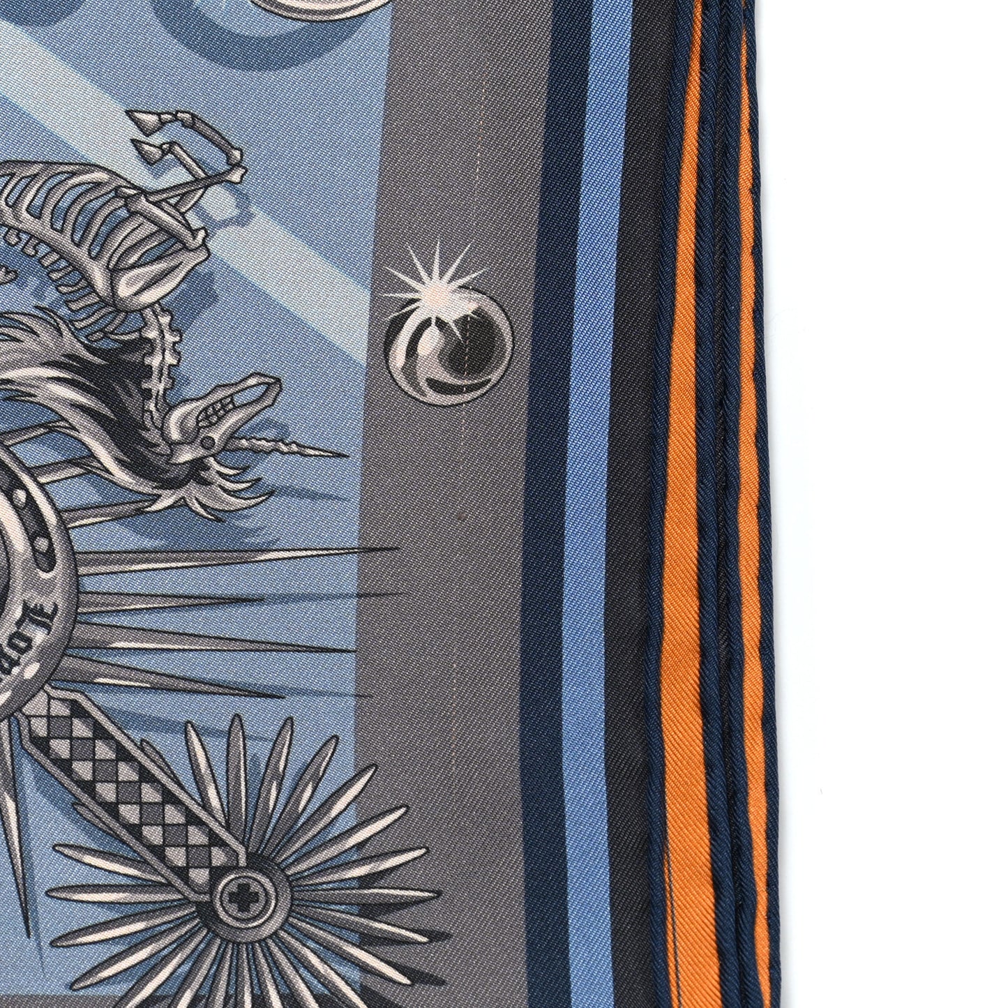 Silk C'est La Fete Double Face Scarf 90 Ciel Gris Orange