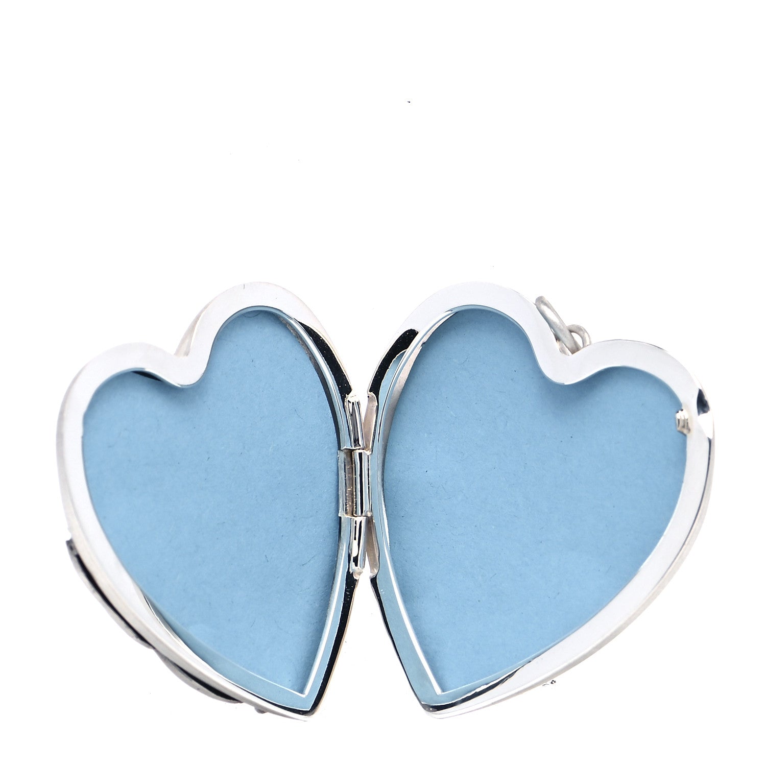 Tiffany Sterling Silver Large Ziegfeld Daisy Heart Locket Pendant 4 of 6