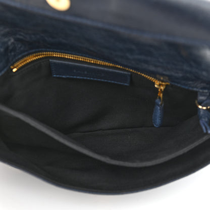 Balenciaga Agneau Giant 12 Gold Hardware Envelope Strap Clutch Bleu Obscur 5 of 11