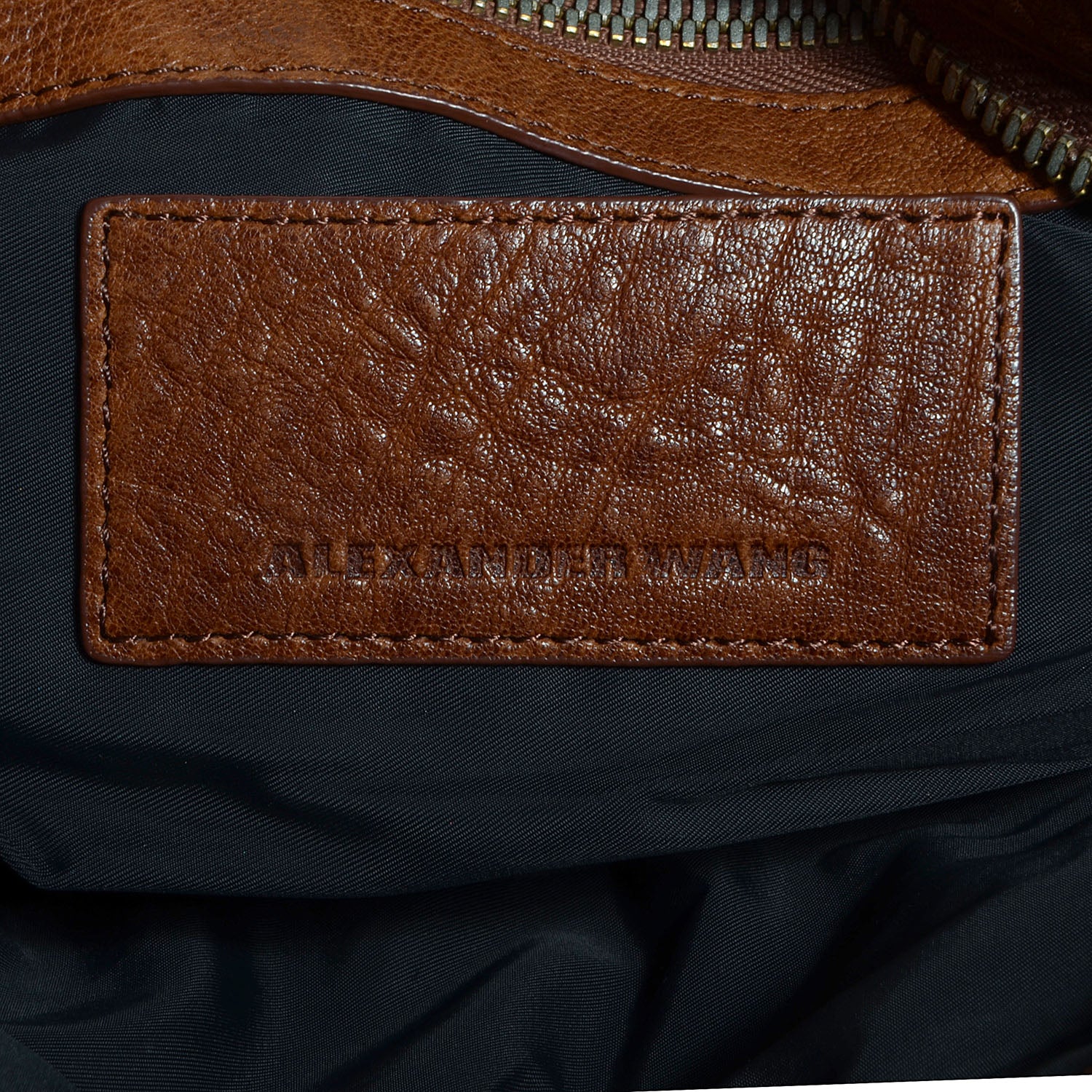 Alexander Wang Pebbled Lambskin Rocco Brown w Antique Silver Hardware 6 of 7