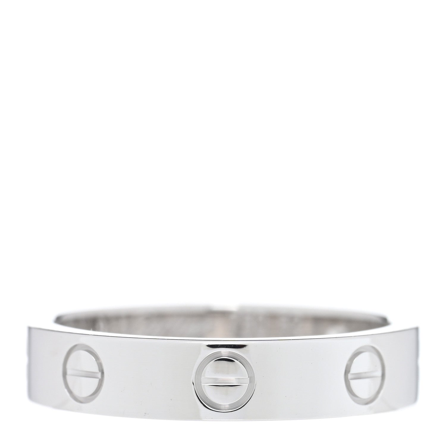 Cartier 18K White Gold Diamond 4mm LOVE Wedding Band Ring 52 6 3 of 4