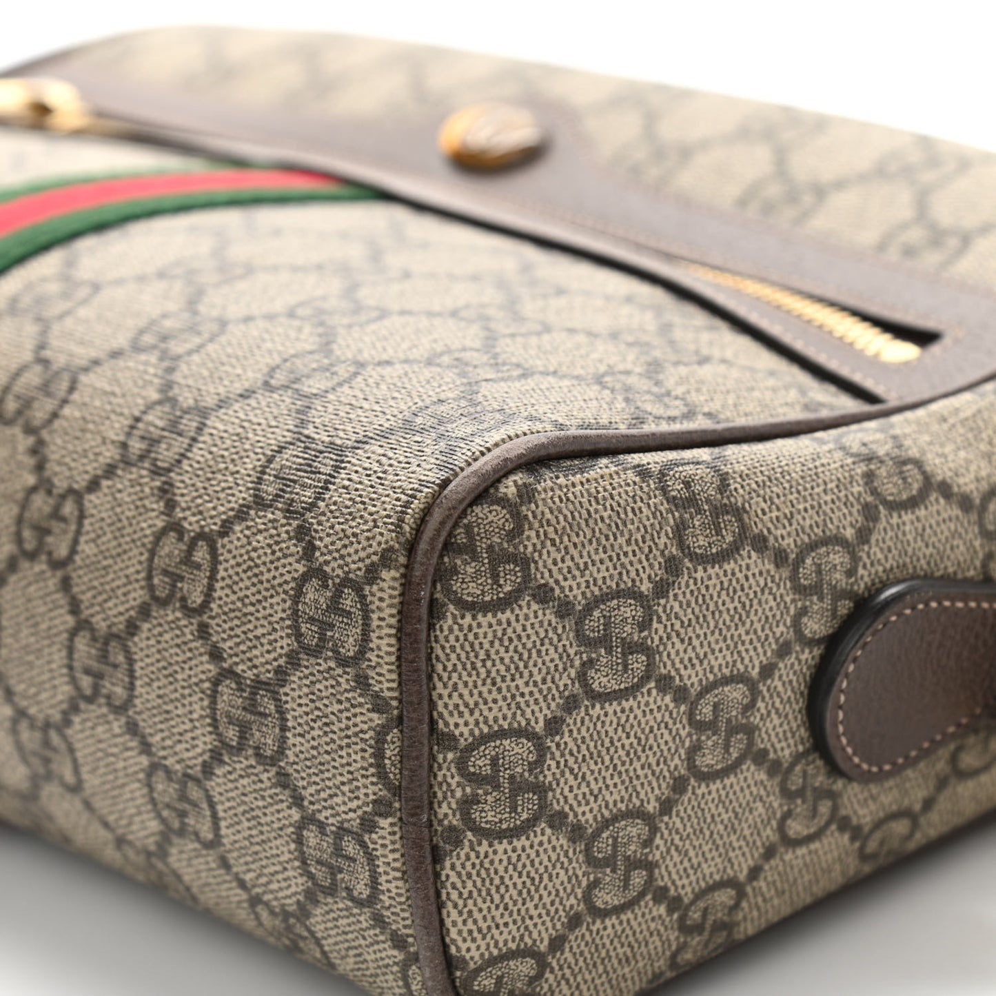 GG Supreme Monogram Web Small Ophidia Shoulder Bag Brown