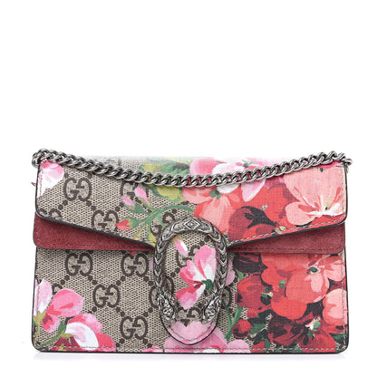 Gucci GG Supreme Monogram Blooms Super Mini Dionysus Shoulder Bag Beige Multicolor Dry Rose 1 of 12