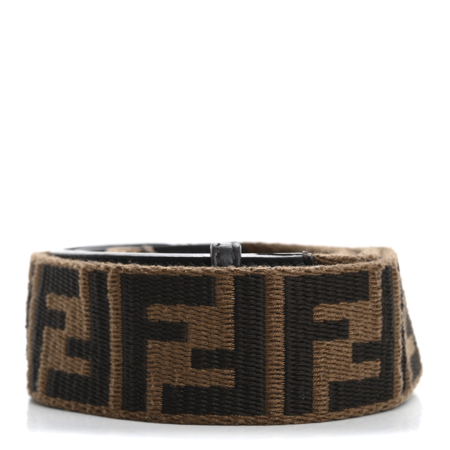 Ribbon Vitello Century FF 1974 Flat Studded Strap You Fango Marrone Ebano