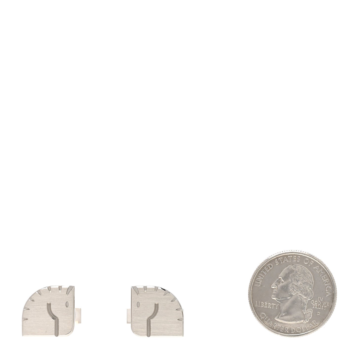 Palladium Manchette Horse Cufflinks Silver