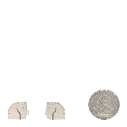 Hermes Palladium Manchette Horse Cufflinks Silver 2 of 7