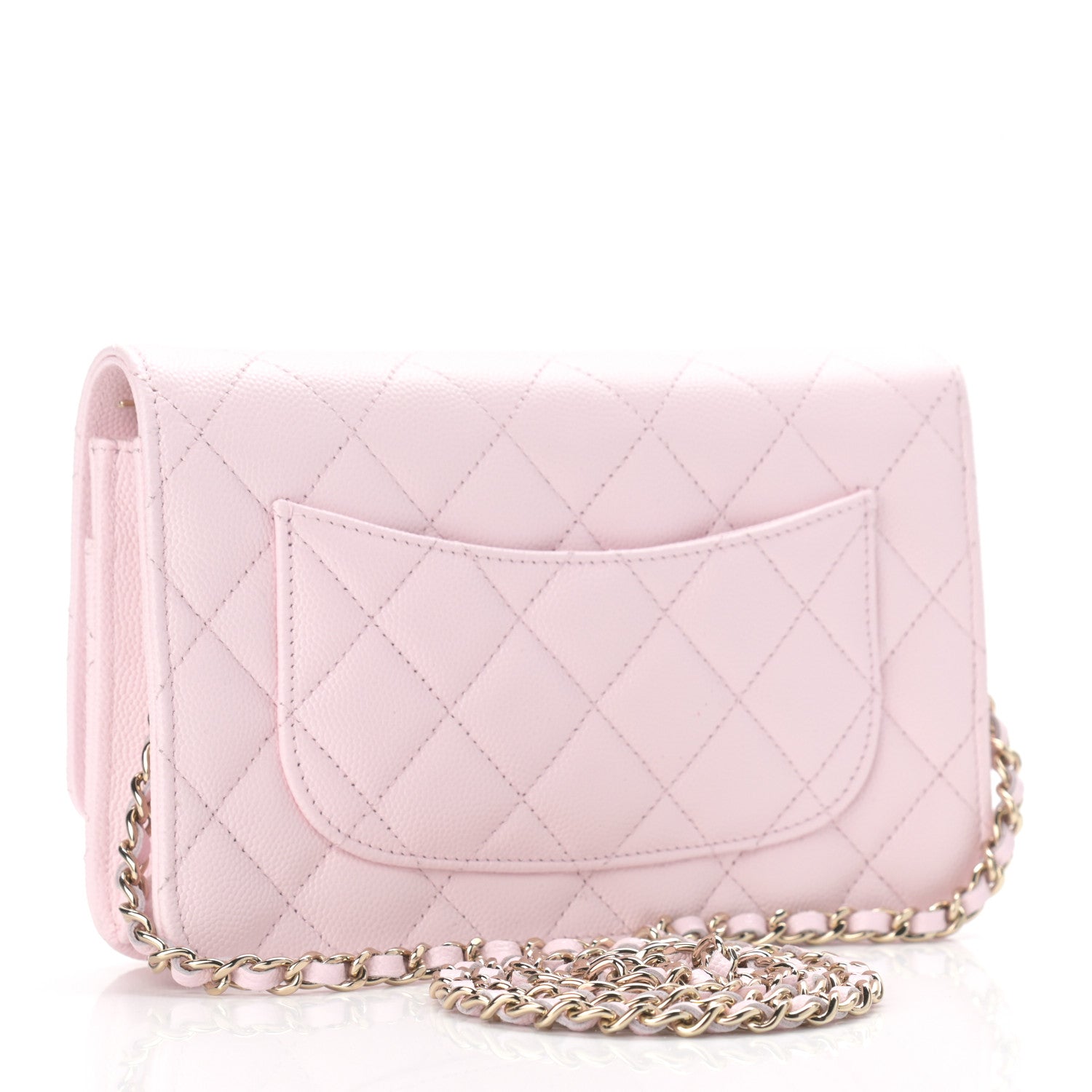 Chanel Caviar Quilted Wallet On Chain WOC Light Pink 2 of 10