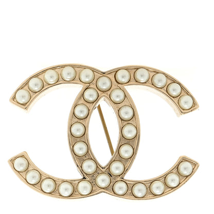 Chanel Pearl CC Brooch Gold 1 of 3