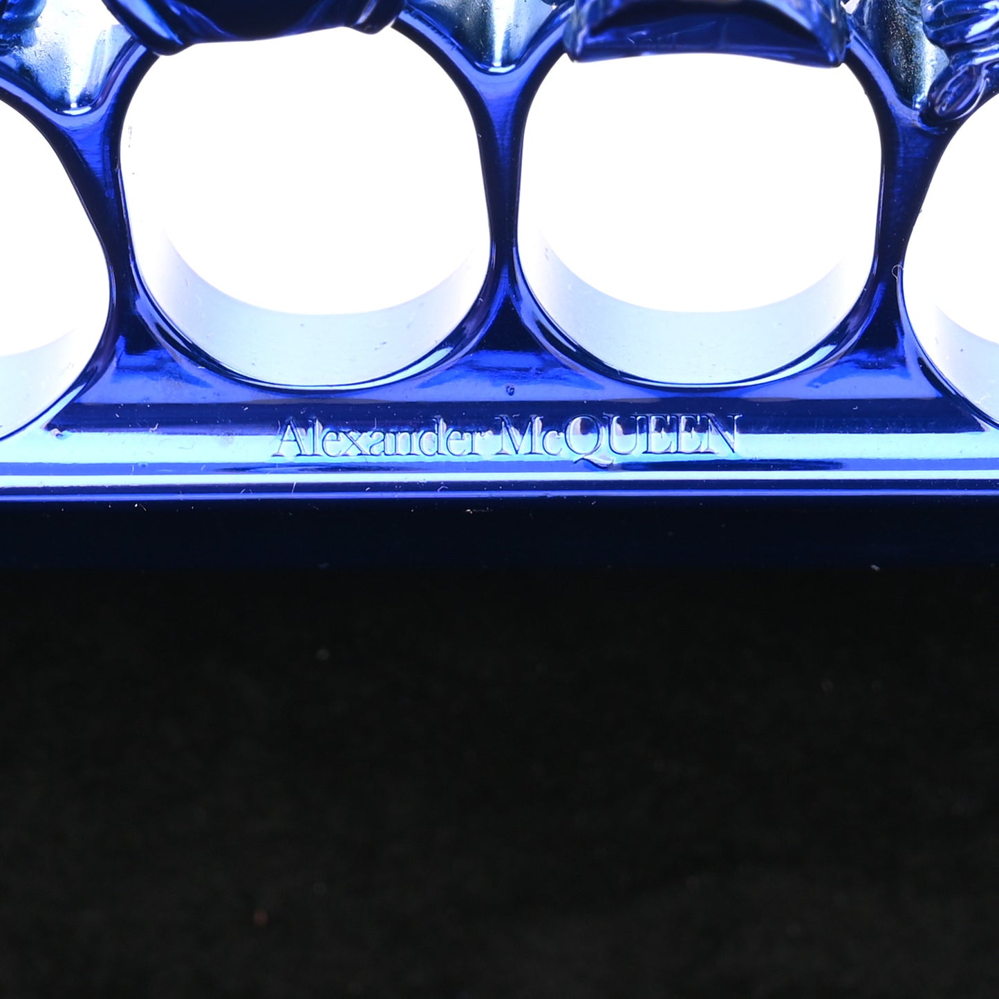 Crystal Jeweled Knuckle Duster Box Clutch Electric Blue