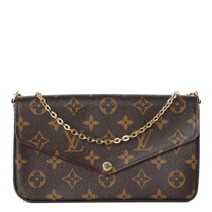 Louis Vuitton Monogram Pochette Felicie Chain Wallet Fuchsia 1 of 15