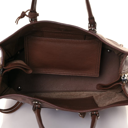 Balenciaga Supple Calfskin Papier Mini A4 Zip Around Tote Marron Tabacco 5 of 15