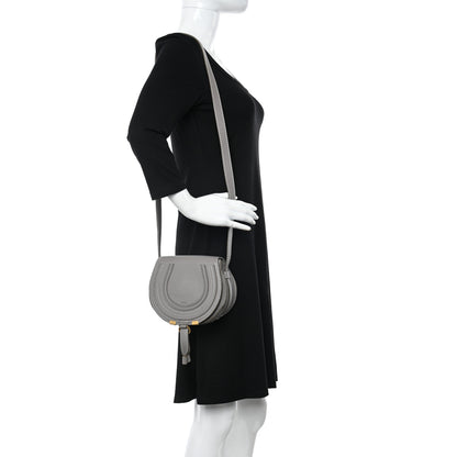 Chloe Grained Calfskin Small Marcie Saddle Bag Cashmere Grey 2 of 11