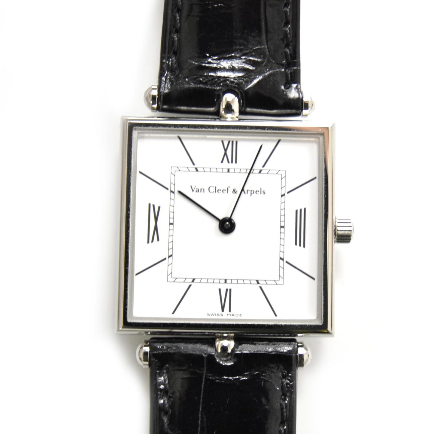 Stainless Steel Alligator 27mm Classic Square Quartz Watch