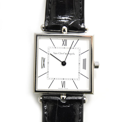 Van Cleef & Arpels Stainless Steel Alligator 27mm Classic Square Quartz Watch 5 of 12